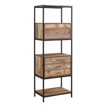 Urbana Wooden Shelving Unit With 3 Drawers In Rustic