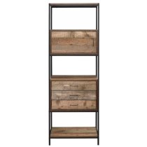 Urbana Wooden Shelving Unit With 3 Drawers In Rustic