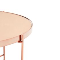 Alluras Pink Glass Coffee Table With Rose Gold Frame