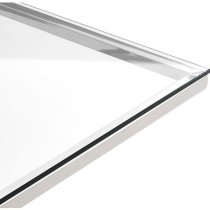 Alluras Clear Glass Coffee Table With Steel Silver Frame