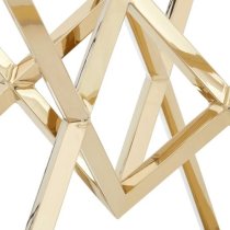 Alluras Clear Glass End Table With Cross Champagne Gold Frame