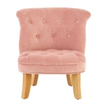 Ernest Kids Upholstered Velvet Chair In Pink