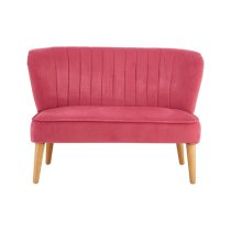 Cabane Kids Upholstered Velvet 2 Seater Sofa In Pink