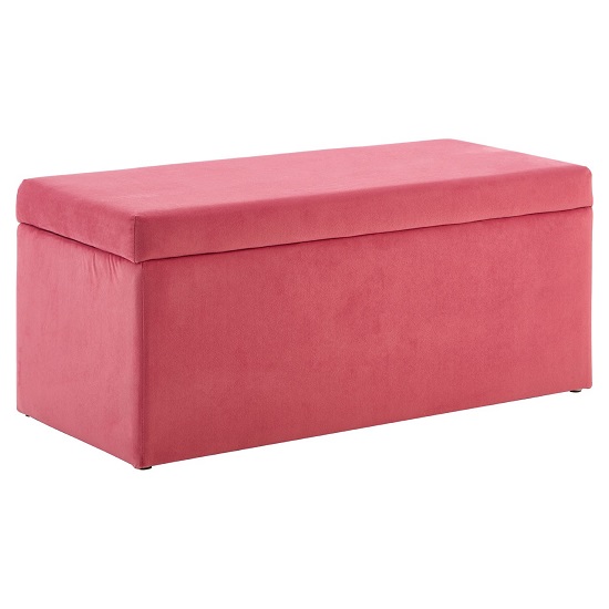 Cabane Kids Upholstered Velvet Ottoman In Pink