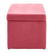 Cabane Kids Upholstered Velvet Ottoman In Pink