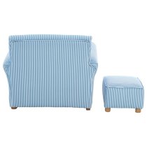 Floride Kids Rocker Chair With Foot Stool In Blue And White