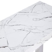 Caprice High Gloss Bar Table Rectangular In Vida Marble Effect