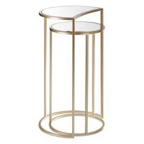 Avanto Round Glass Top Set of 2 Side Tables With Metal Frame