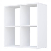 Corfu Wooden Shelving Unit In White With 4 Compartments