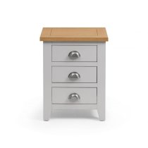 Raisie Wooden Bedside Cabinet In Grey With 3 Drawers