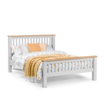 Raisie Contemporary Wooden King Size Bed In Grey