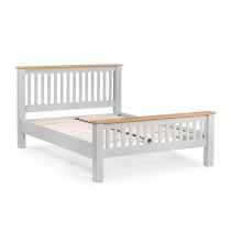 Raisie Contemporary Wooden King Size Bed In Grey