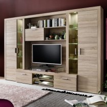 Roma Entertainment Unit In Sonoma Oak And LED Lighting