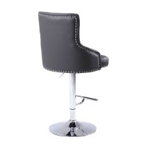 Rivne Bar Stool In Graphite Grey With Polished Chrome Base