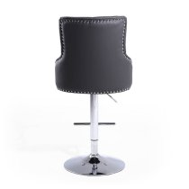 Rivne Bar Stool In Graphite Grey With Polished Chrome Base