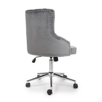 Rivne Office Chair In Grey Brushed Velvet With Chrome Base