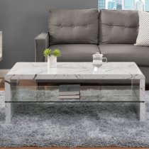 Momo High Gloss Coffee Table In Vida Marble Effect