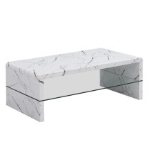 Momo High Gloss Coffee Table In Vida Marble Effect