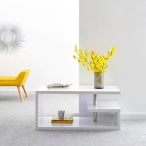 Powick Coffee Table In White High Gloss With LED Lighting