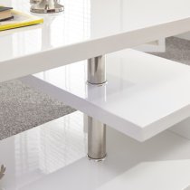 Powick Coffee Table In White High Gloss With LED Lighting