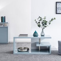 Powick Coffee Table In Grey High Gloss With LED Lighting