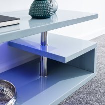 Powick Coffee Table In Grey High Gloss With LED Lighting