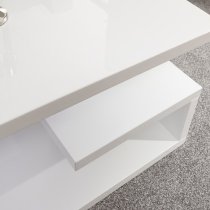 Powick Lamp Table In White High Gloss With LED Lighting