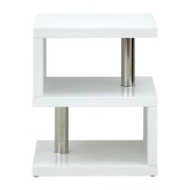 Powick Lamp Table In White High Gloss With LED Lighting