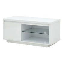 Powick TV Stand In White High Gloss With LED Lighting