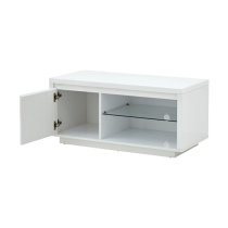 Powick TV Stand In White High Gloss With LED Lighting