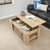 Liphook Coffee Table Rectangular In Oak With Lift Up Top