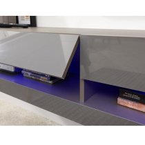 Goole Wall Mounted Large TV Wall Unit In Grey Gloss With LED