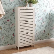 Breckles Wooden 3 Tier Shoe Storage Cabinet In White