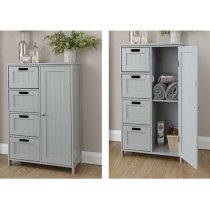 Catford Wooden Bathroom Storage Unit In Grey With 1 Door