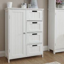 Catford Wooden Bathroom Storage Unit In White With 1 Door