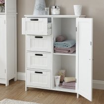 Catford Wooden Bathroom Storage Unit In White With 1 Door