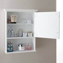 Catford Wall Mounted Mirrored Bathroom Cabinet In White