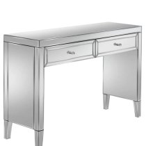 Valence Mirrored Dressing Table With 2 Drawers In Silver