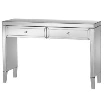 Valence Mirrored Dressing Table With 2 Drawers In Silver