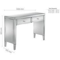 Valence Mirrored Dressing Table With 2 Drawers In Silver