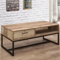 Urbana Wooden Coffee Table With 1 Drawer In Rustic