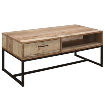 Urbana Wooden Coffee Table With 1 Drawer In Rustic