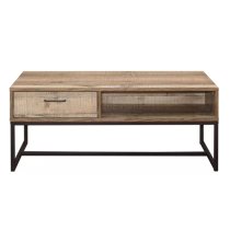 Urbana Wooden Coffee Table With 1 Drawer In Rustic