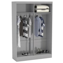 Lynn Mirrored Sliding Wardrobe In Grey High Gloss