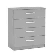 Lynn High Gloss Chest Of 4 Drawers In Grey