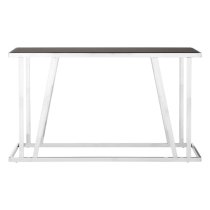 Orion Black Glass Top Console Table With Chrome Frame