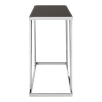 Orion Black Glass Top Console Table With Chrome Frame