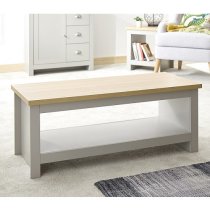 Loftus Wooden Coffee Table In Grey With Undershelf