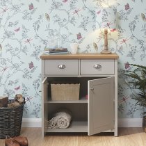 Loftus Wooden Compact Sideboard In Grey With 2 Doors