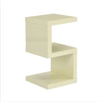 Miami High Gloss S Shape Design Side Table In Cream